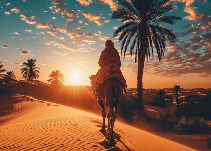 Camel ride at the palm grove area of ​​Marrakech